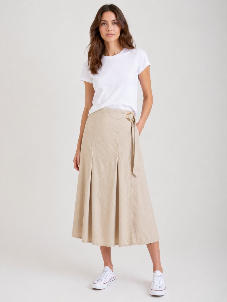 I.N.C. International Concepts Linen Blend Maxi Skirt Size S